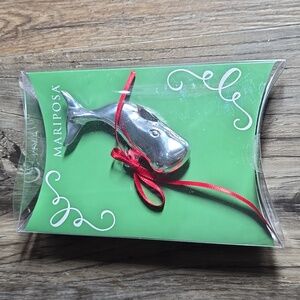 Mariposa Silver Whale Ornament